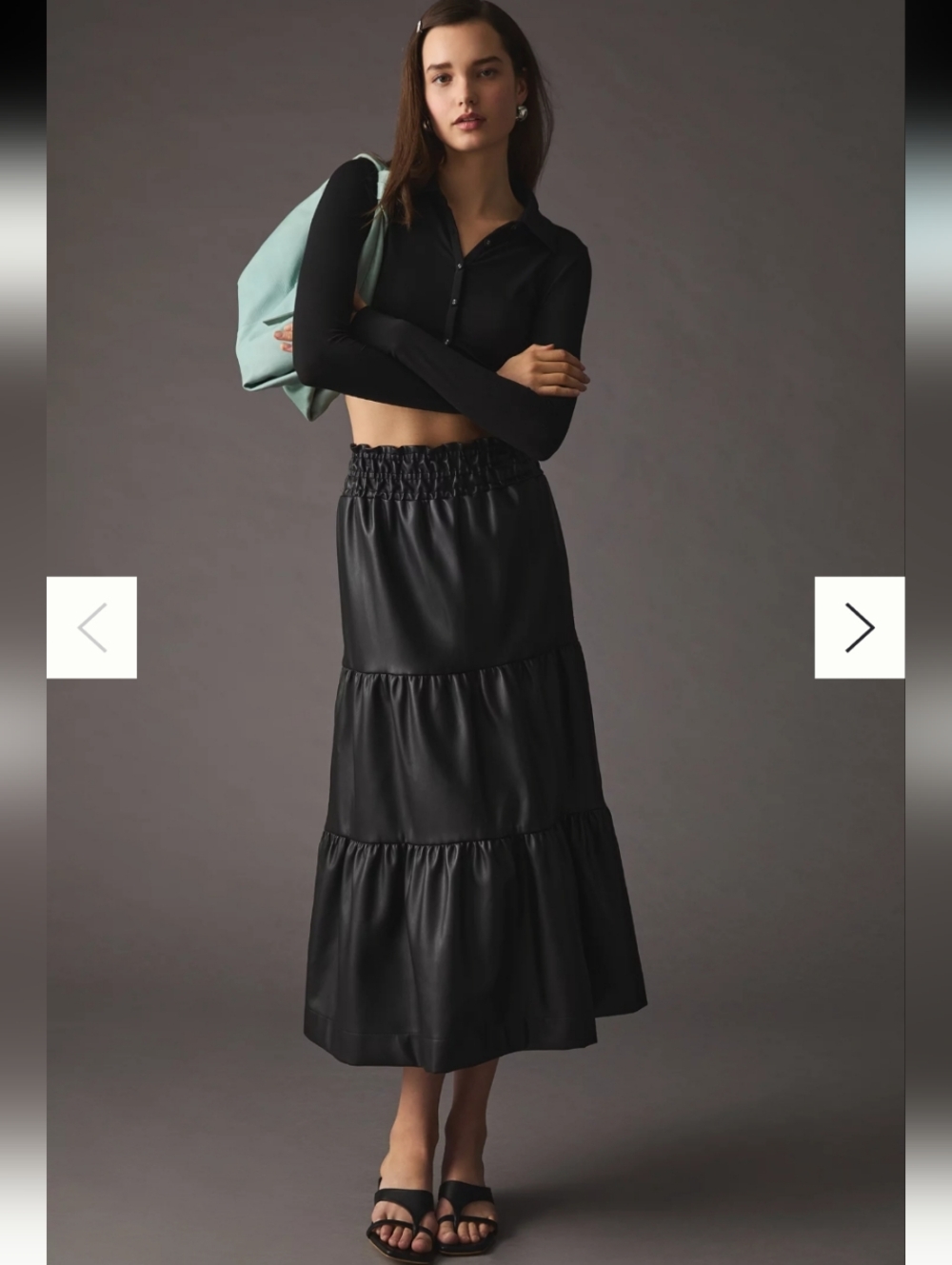 Anthropologie The Somerset Maxi Skirt: Faux Leather Edition Sz M